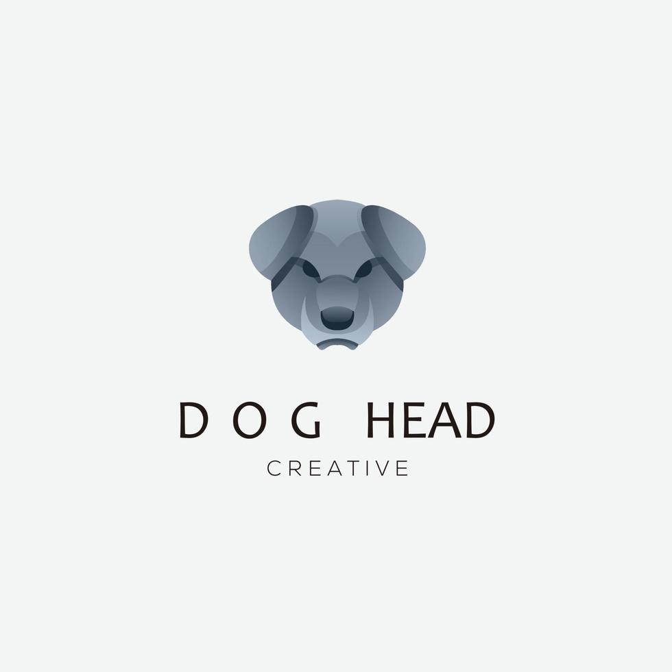 tête de chien logo design dégradé de couleur vecteur