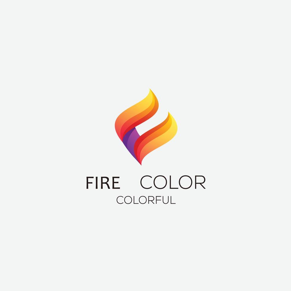 vecteur de gradient de conception de logo de feu