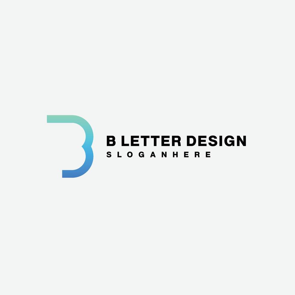 lettre b design logo gradient couleur symbole vecteur