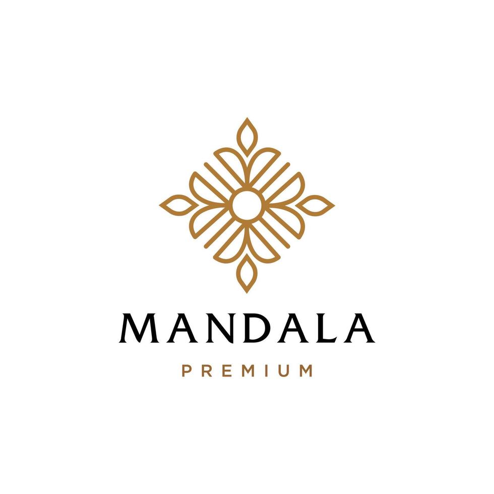 conception abstraite de vecteur d'icône de logo de tourbillon de fleur de mandala. élégant symbole de logo vectoriel d'ornement premium.