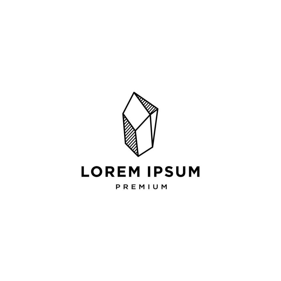 illustration d'icône vectorielle de logo de gemme d'émeraude, symnol de logo de cristal de diamant de pierre gemme pour la conception de marque de bijoux vecteur