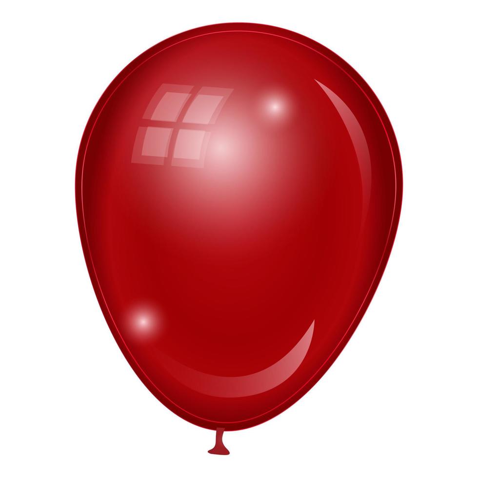 illustration de ballon rouge réaliste sur fond isolé vecteur