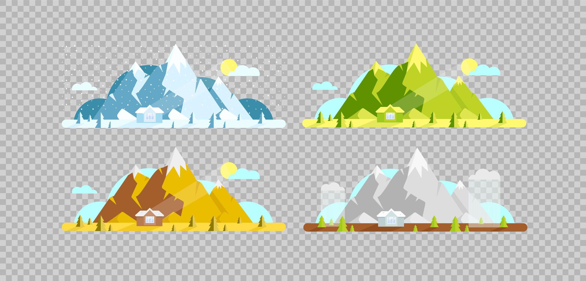 ensemble d & # 39; objets de montagne et de maison vecteur
