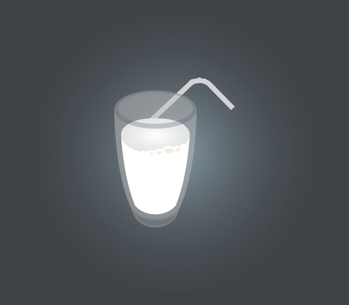 illustration d'un verre de lait vecteur