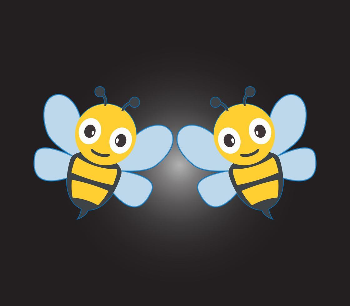 deux abeilles sur le coeur vecteur