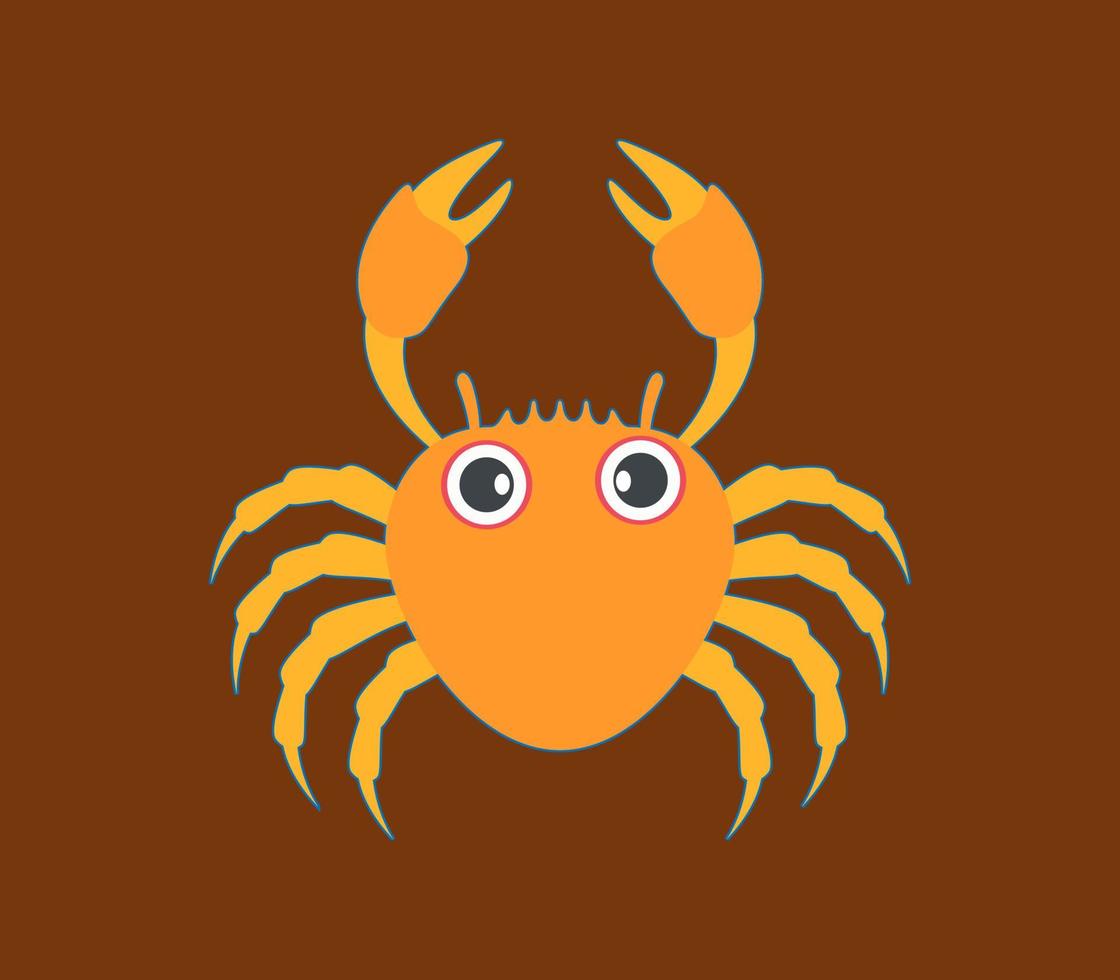dessin animé de crabe isolé sur fond blanc vecteur