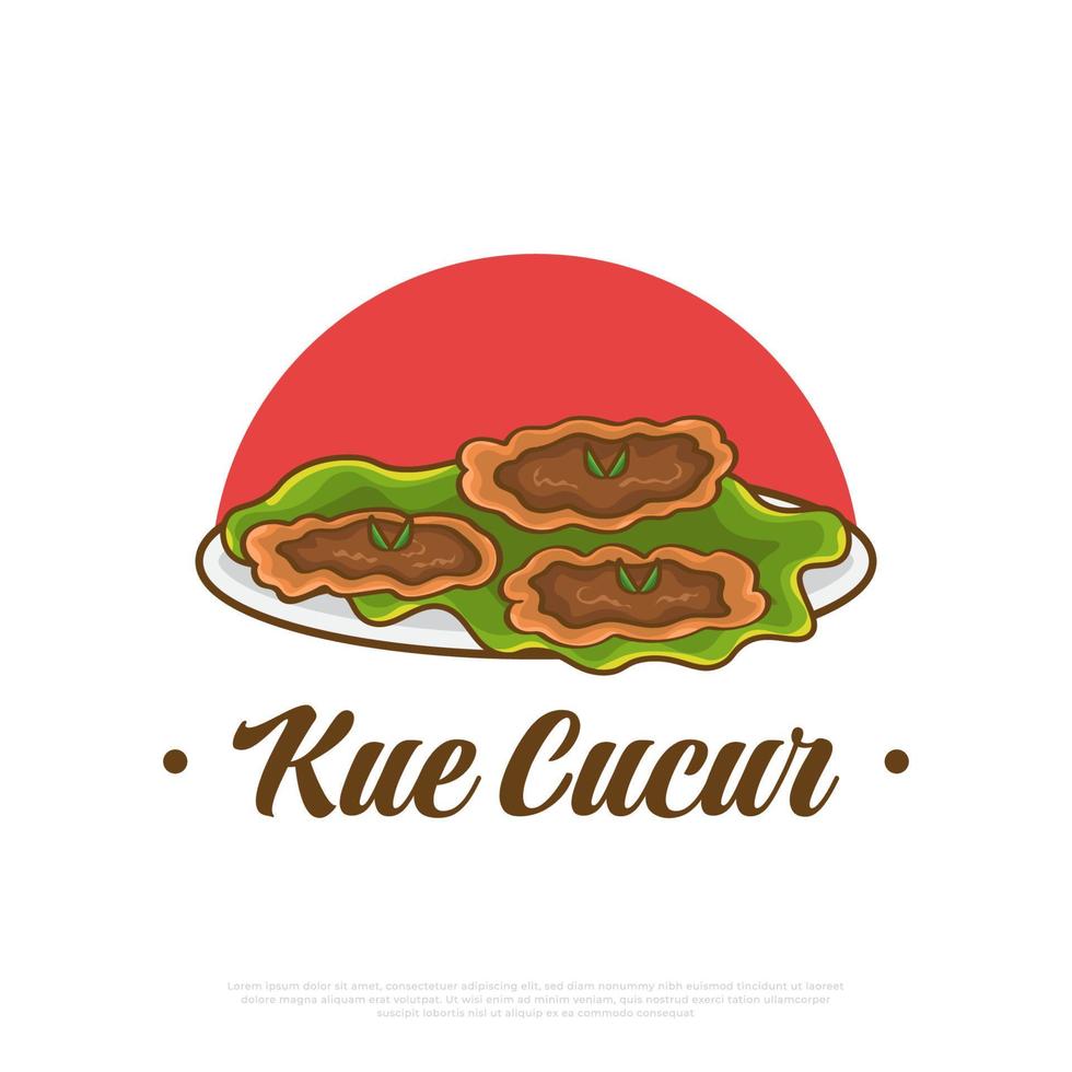 illustration de kue cucur, collation traditionnelle d'asie du sud-est, y compris l'indonésie. kue cucur ou khanom fak bua illustration vectorielle vecteur