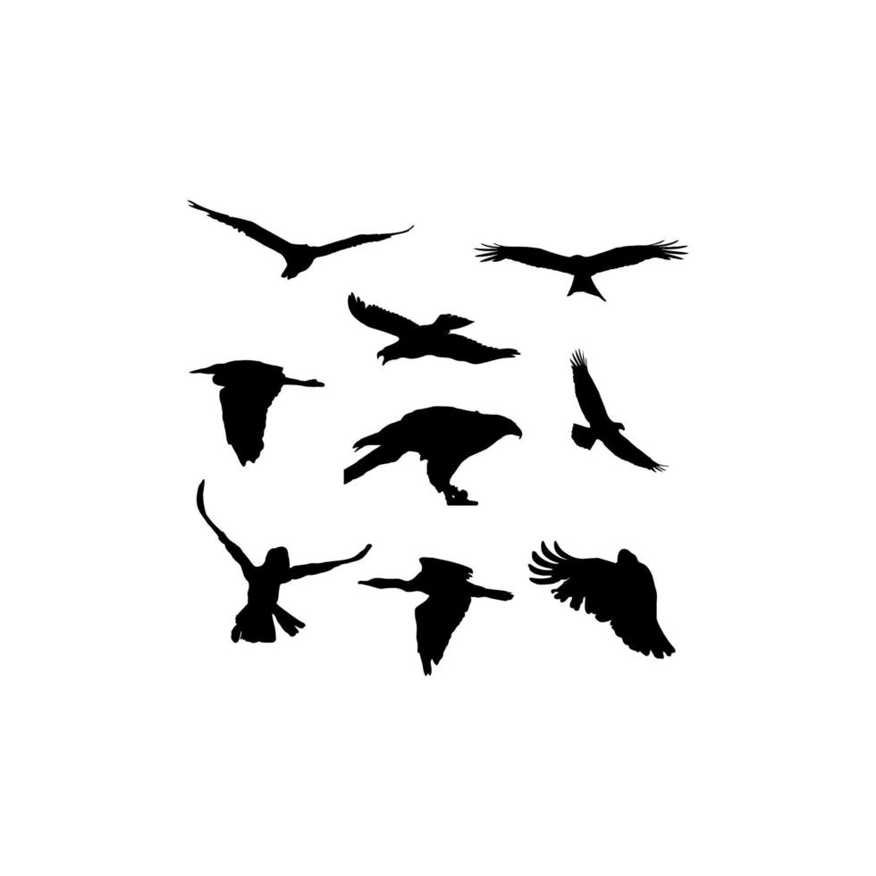 conception de jeu d'icônes d'aigle volant vecteur