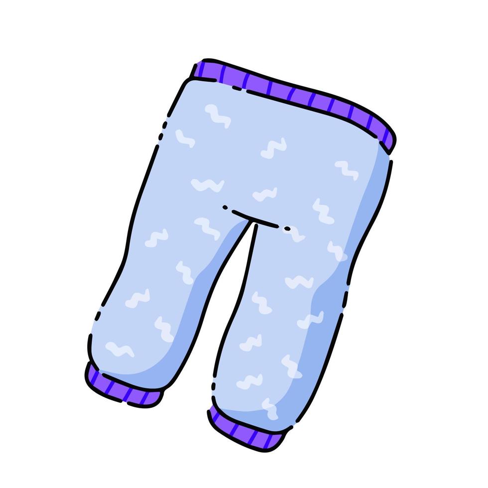 pantalon bébé. vêtements pour bébés et pyjamas avec motif. illustration de dessin animé isolé sur fond blanc vecteur