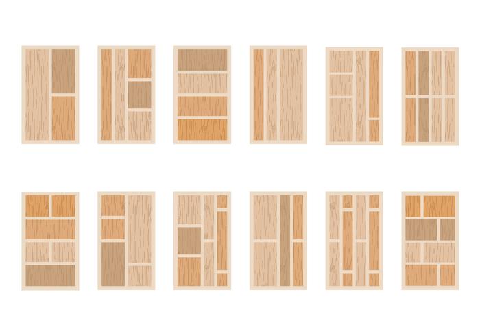 Icônes en osier et parquet vecteur