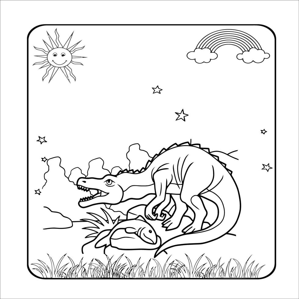 coloriage adulte dinosaure vecteur