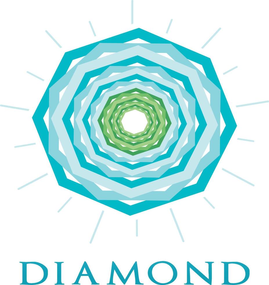 logo diamant, motif abstrait écrasant. logotype de pierres précieuses colorées. vecteur