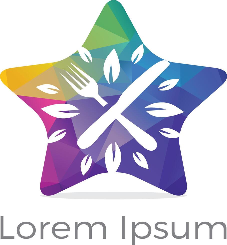 logo de restaurant low poly - industrie alimentaire, vecteur de logo à emporter, cuisson maison polygonale. vecteur coloré,