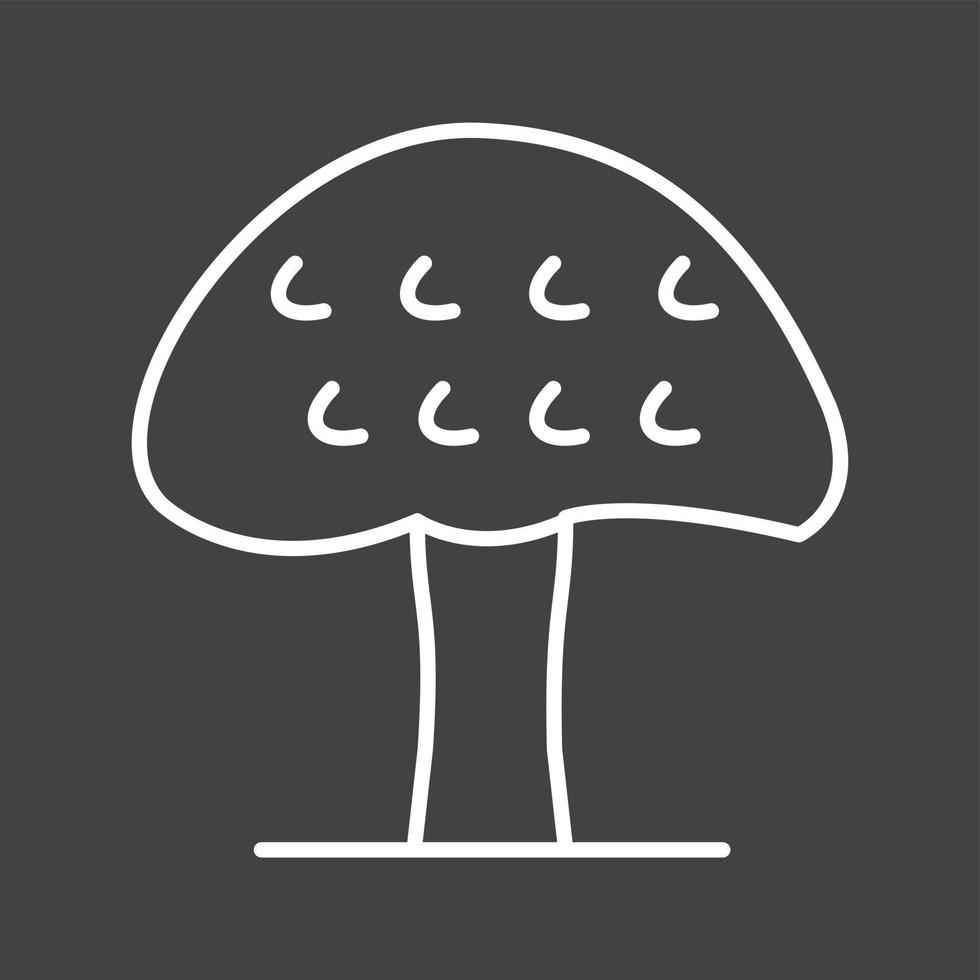 icône de ligne de vecteur de champignon unique