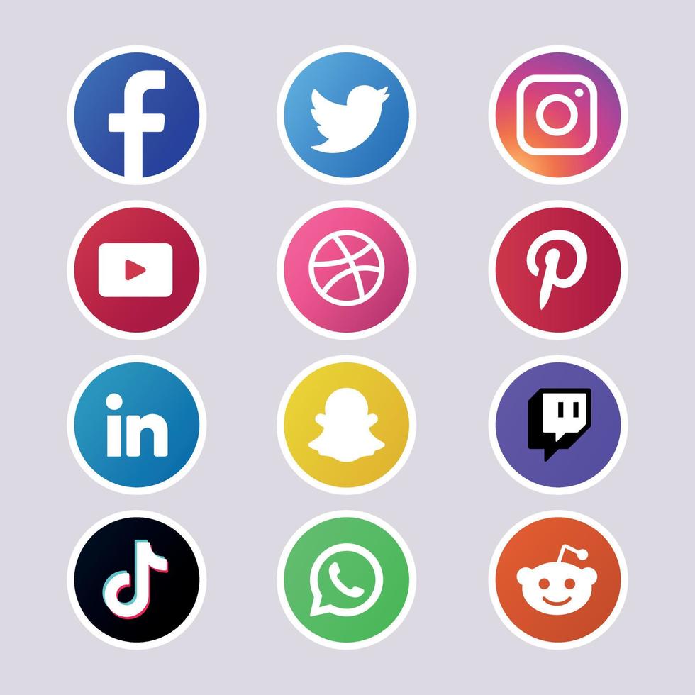 pack de médias sociaux vecteur