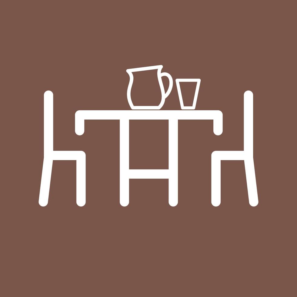 icône de fond de couleur de ligne de table de dîner vecteur
