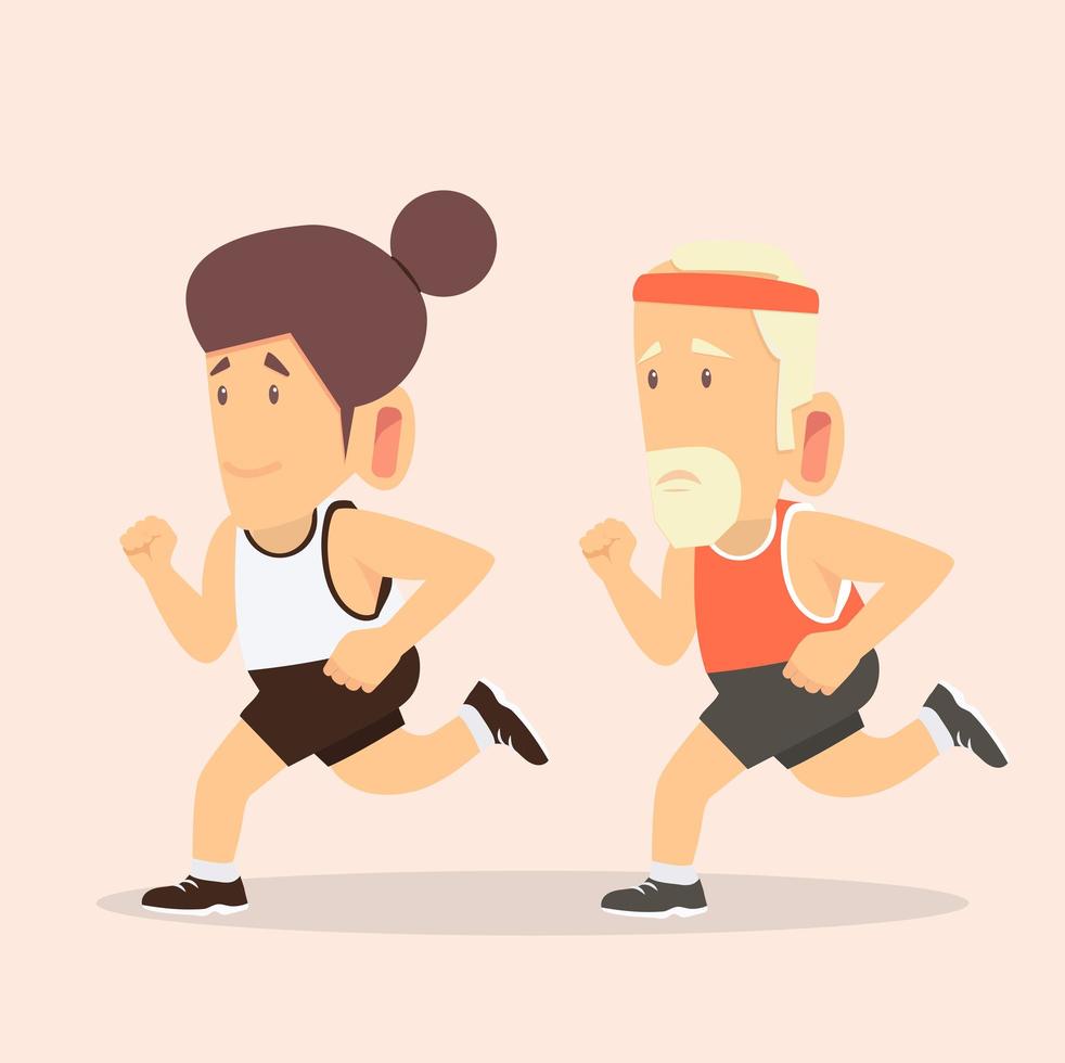 homme et femme jogging attrayant vecteur
