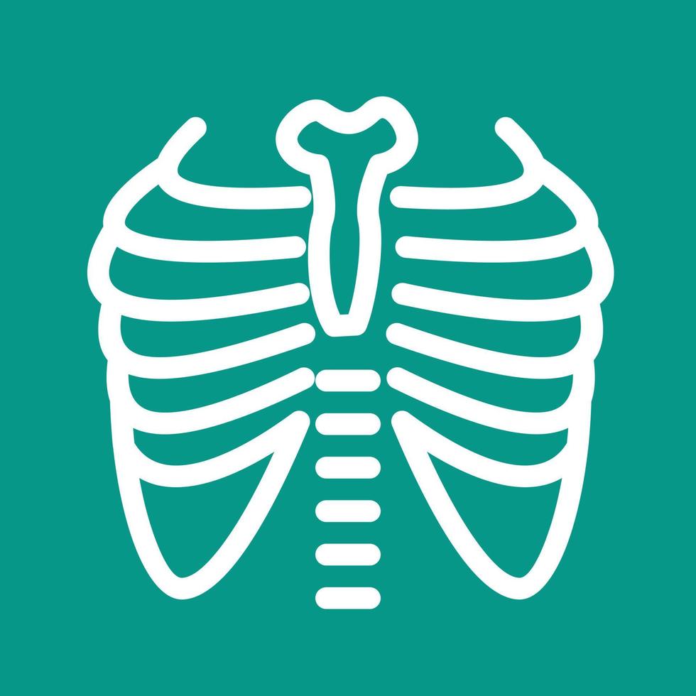 icône de fond de couleur de ligne de rayons x poumons vecteur