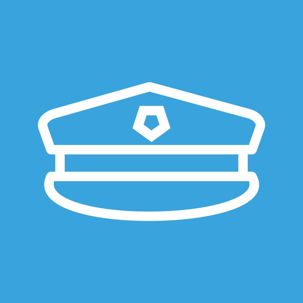 icône de fond de couleur de ligne de chapeau militaire vecteur