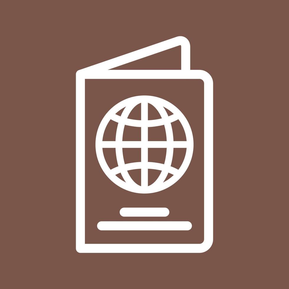 icône de fond de couleur de ligne de passeport vecteur