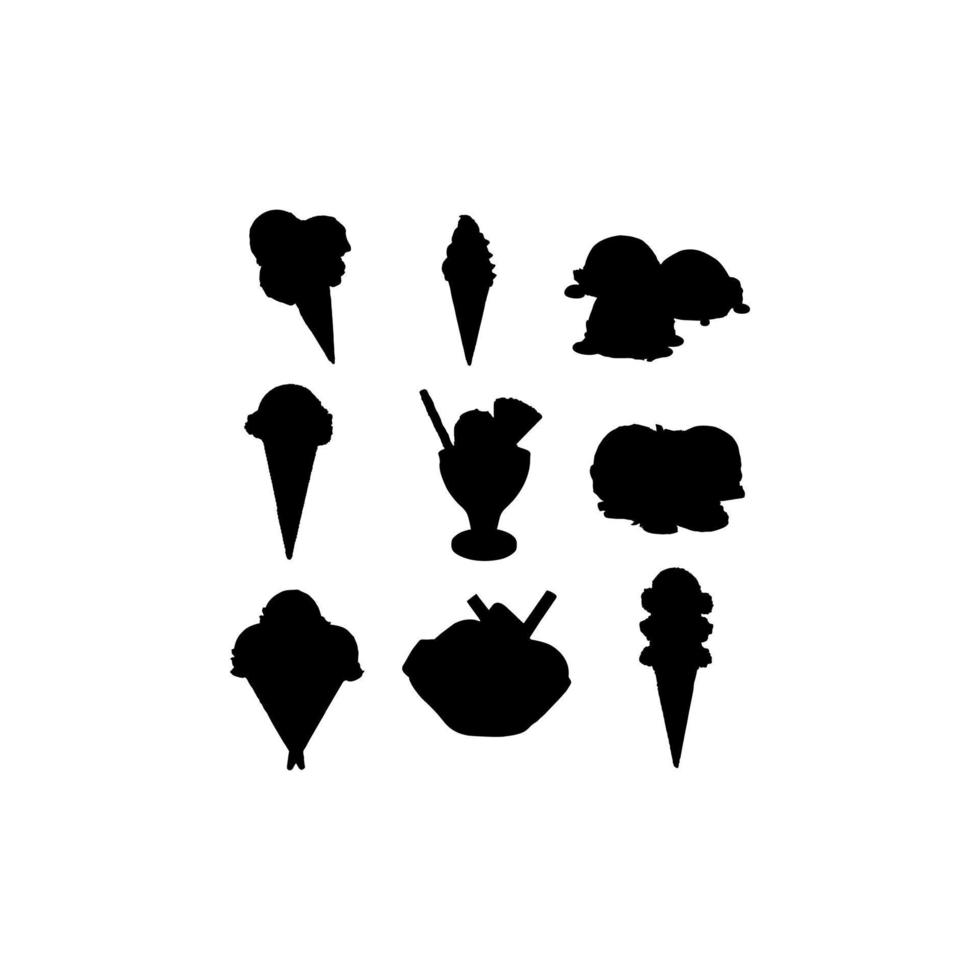 conception de silhouette d'icône de crème glacée vecteur