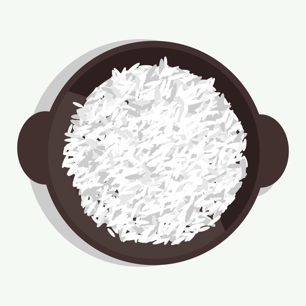 illustration vectorielle de cuisine chinoise. riz dans un bol vecteur