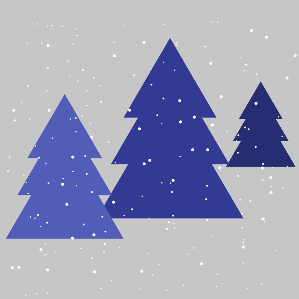 silhouette bleue de l'arbre de Noël sur fond blanc. vecteur