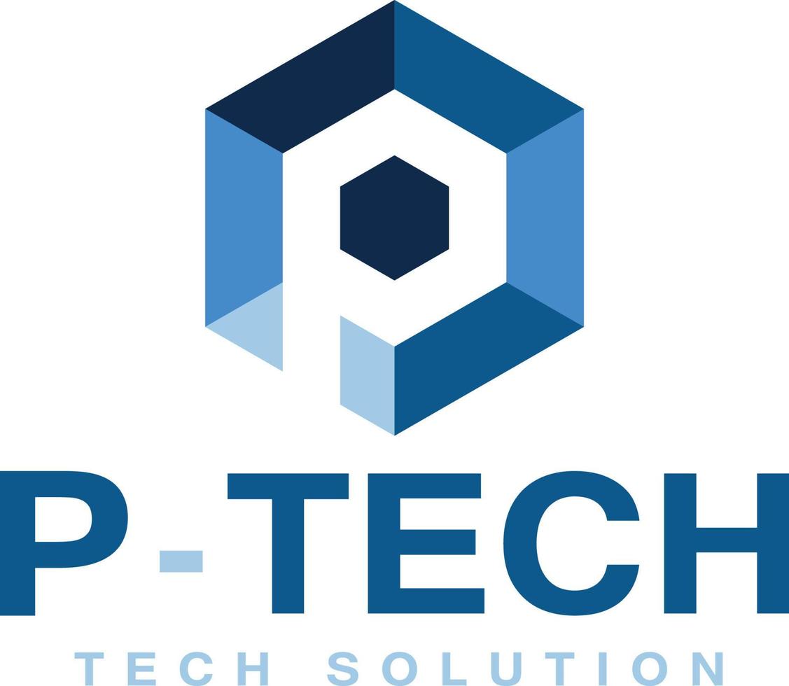 lettre p monogramme tech solution logo modèles vectoriels vecteur