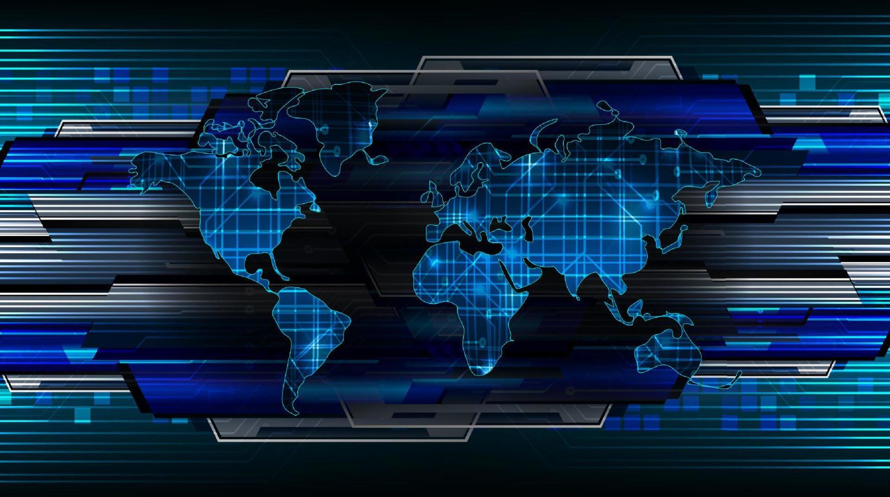 carte du monde holographique moderne sur fond de technologie vecteur