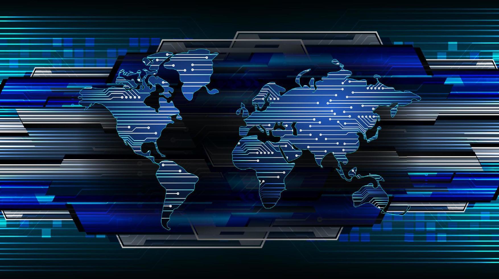 carte du monde holographique moderne sur fond de technologie vecteur