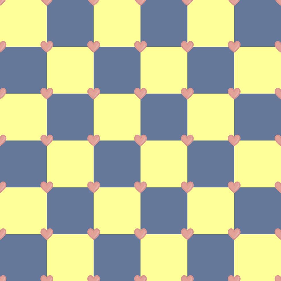 motif de coeurs de couleur jaune et bleu vecteur