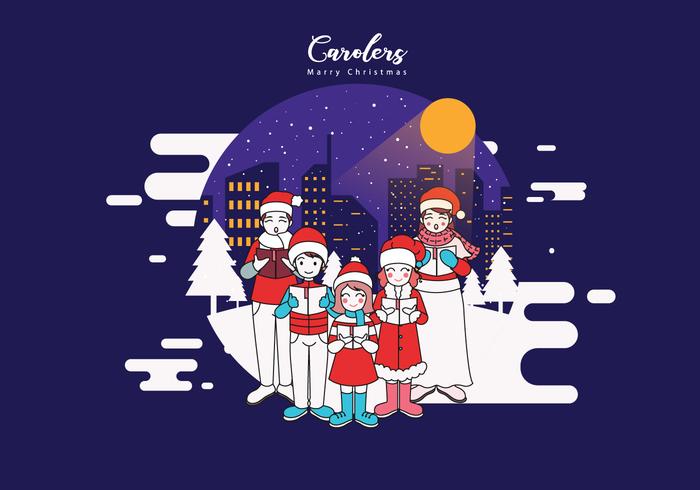 vecteur heureux de carolers