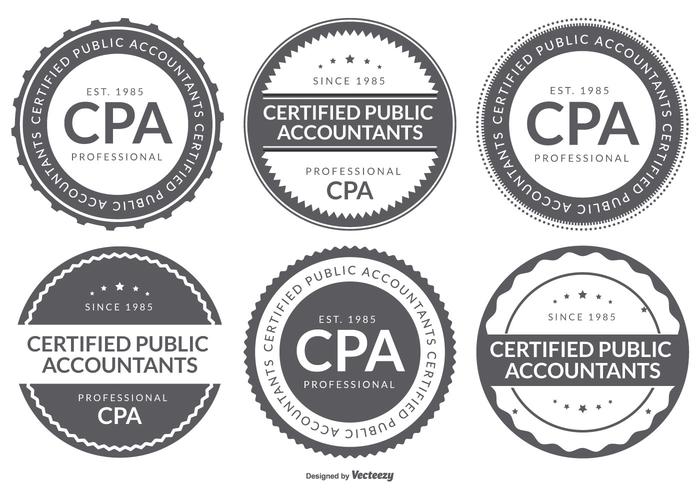 CPA Logo de la Collection de badges de comptable public certifié vecteur