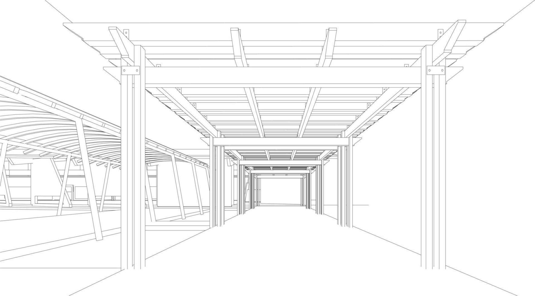 3d illustration du projet de construction vecteur