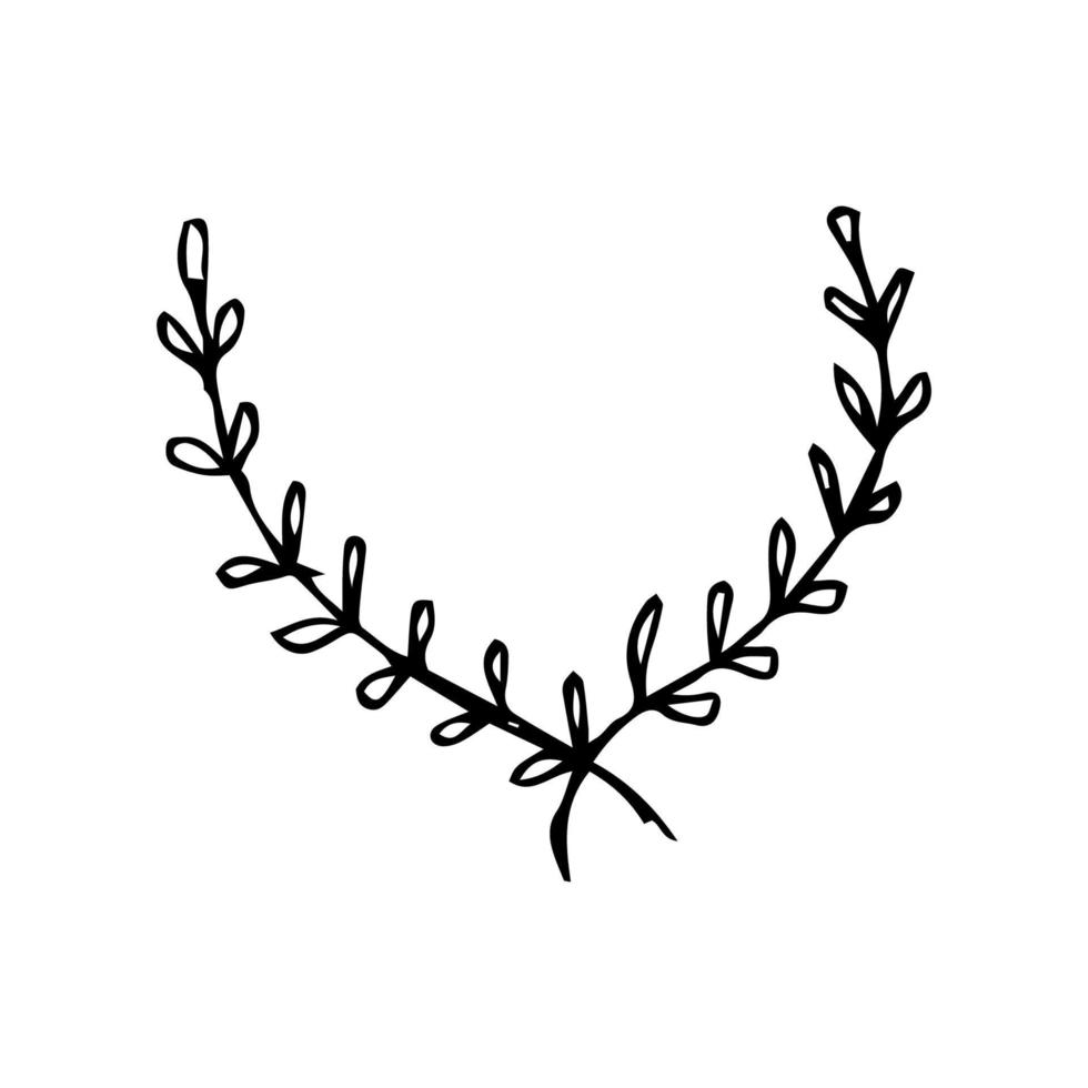 plantes dessinées à la main minimalistes de vecteur. illustration de l'insigne de plante et de la décoration dans un style rétro vecteur