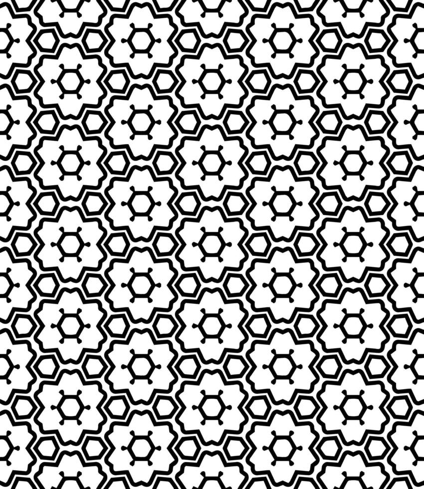 motif abstrait sans couture noir et blanc. arrière-plan et toile de fond. conception ornementale en niveaux de gris. vecteur