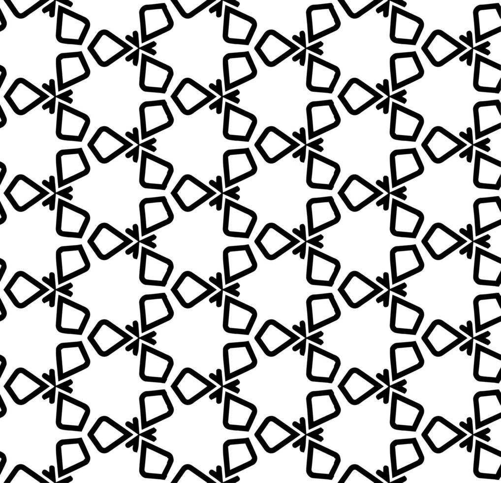 motif abstrait sans couture noir et blanc. arrière-plan et toile de fond. conception ornementale en niveaux de gris. ornements en mosaïque. illustration graphique vectorielle. vecteur