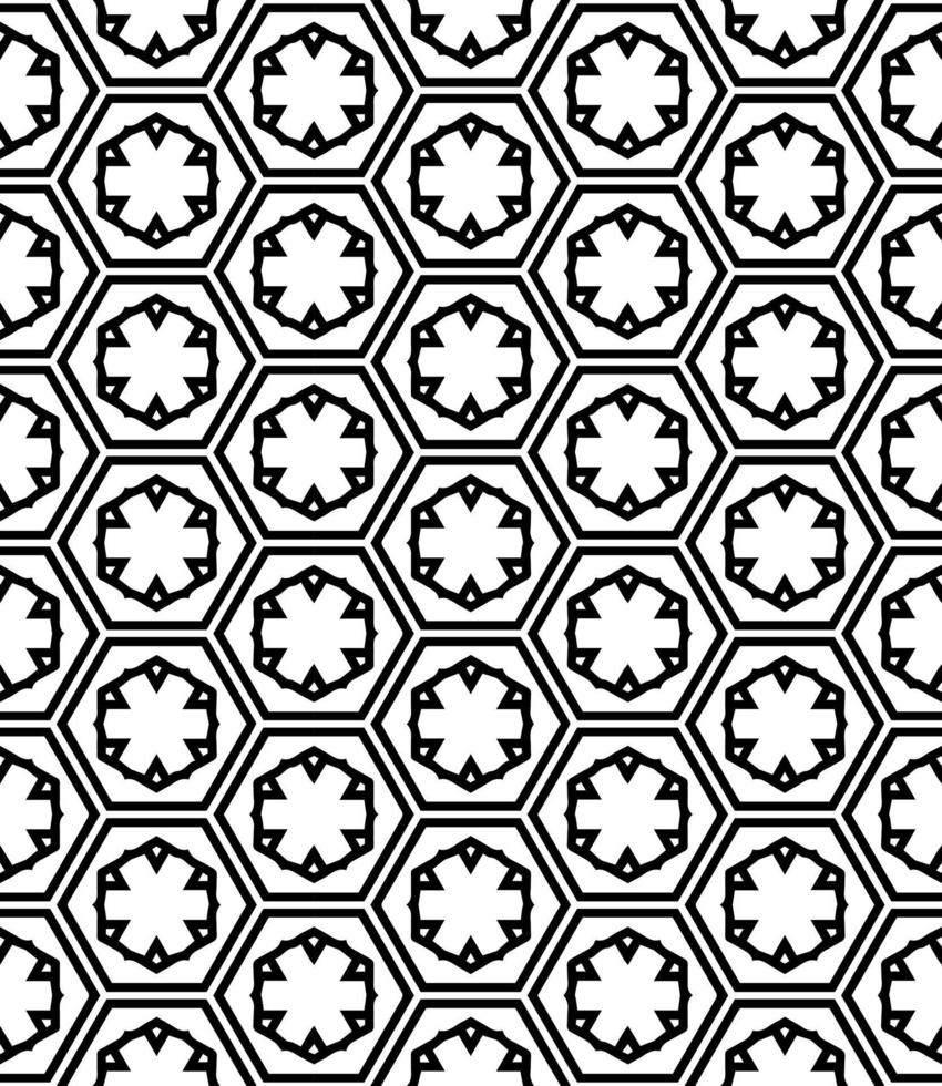 motif abstrait sans couture noir et blanc. arrière-plan et toile de fond. conception ornementale en niveaux de gris. vecteur