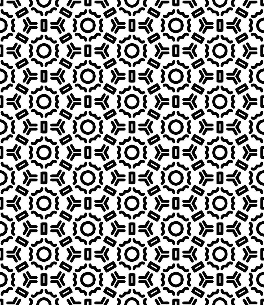 motif abstrait sans couture noir et blanc. arrière-plan et toile de fond. conception ornementale en niveaux de gris. vecteur