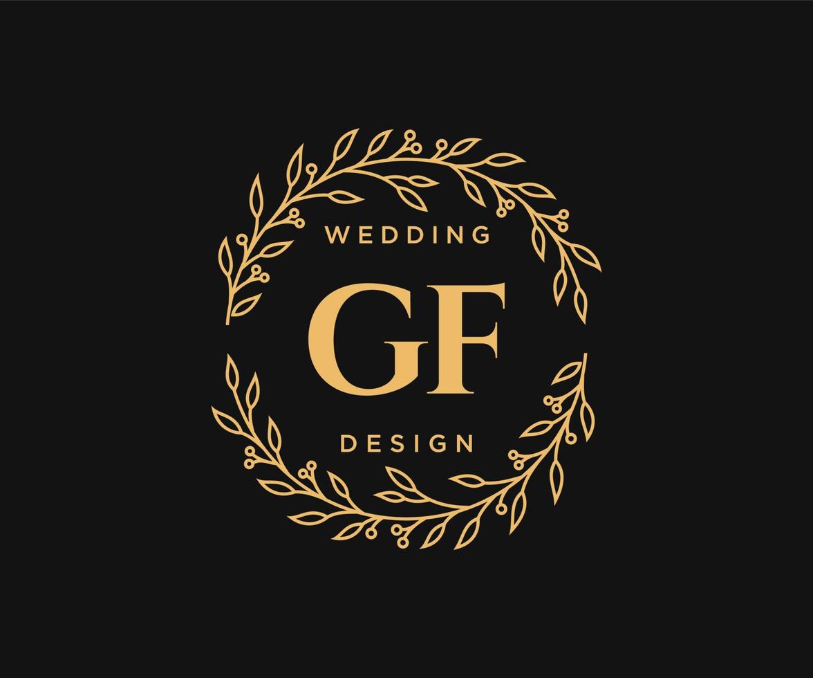 gf initiales lettre mariage monogramme logos collection, modèles minimalistes et floraux modernes dessinés à la main pour cartes d'invitation, réservez la date, identité élégante pour restaurant, boutique, café en image vectorielle vecteur