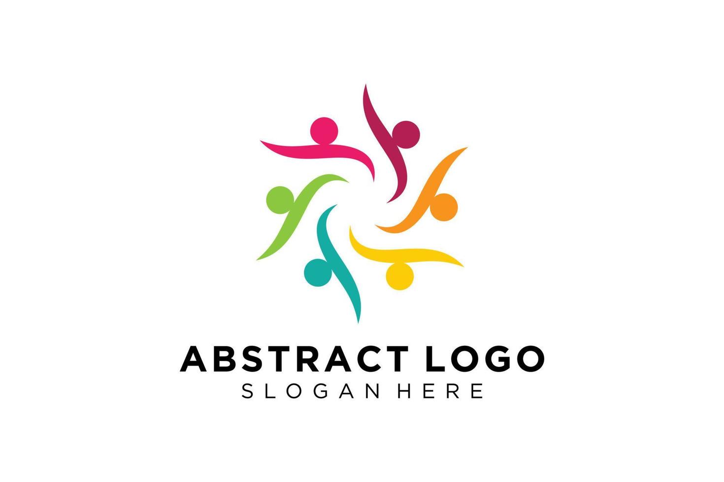 vecteur abstrait personnes et collection de logos familiaux, icônes de personnes, modèle de logo de santé, symbole de soins.