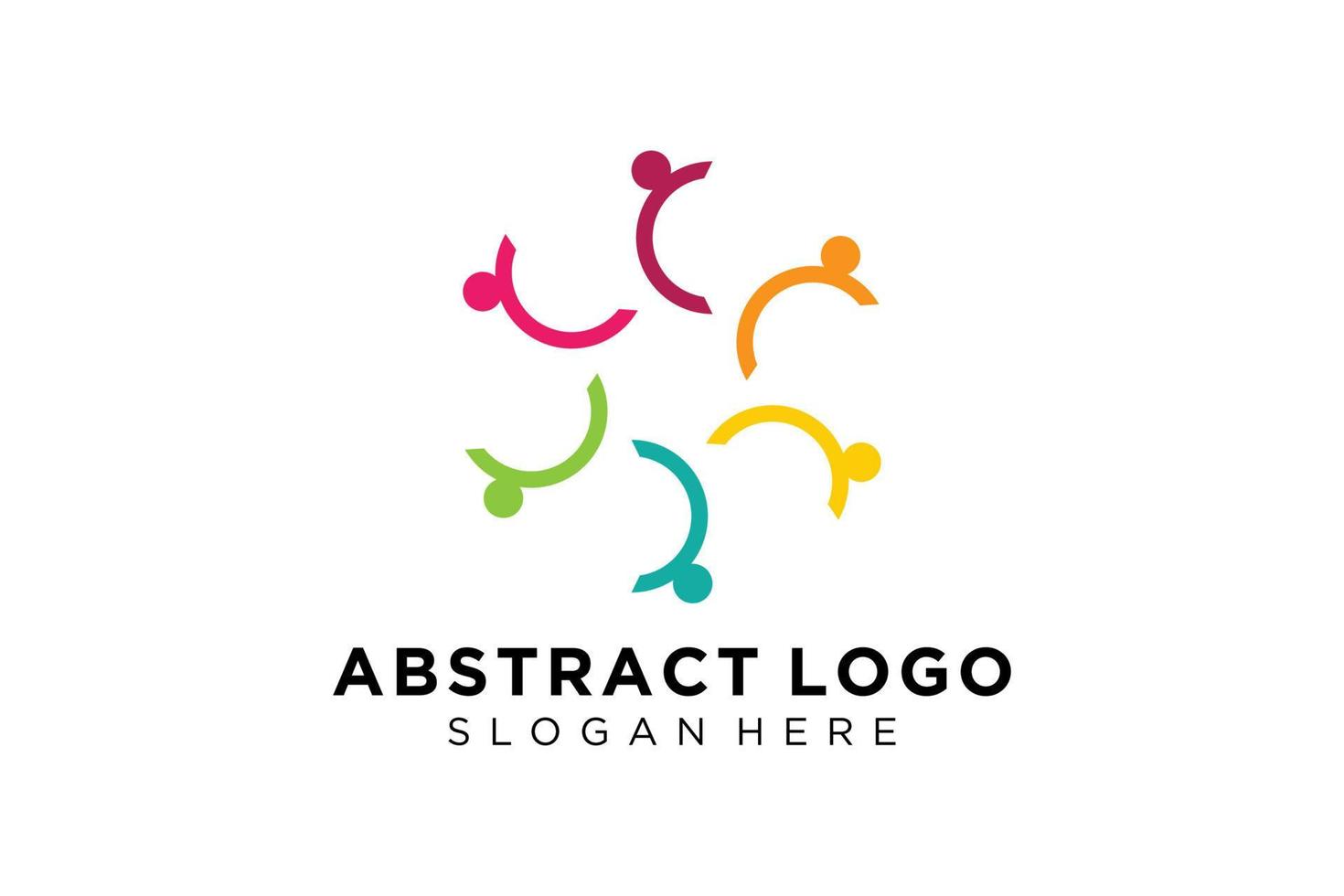 vecteur abstrait personnes et collection de logos familiaux, icônes de personnes, modèle de logo de santé, symbole de soins.