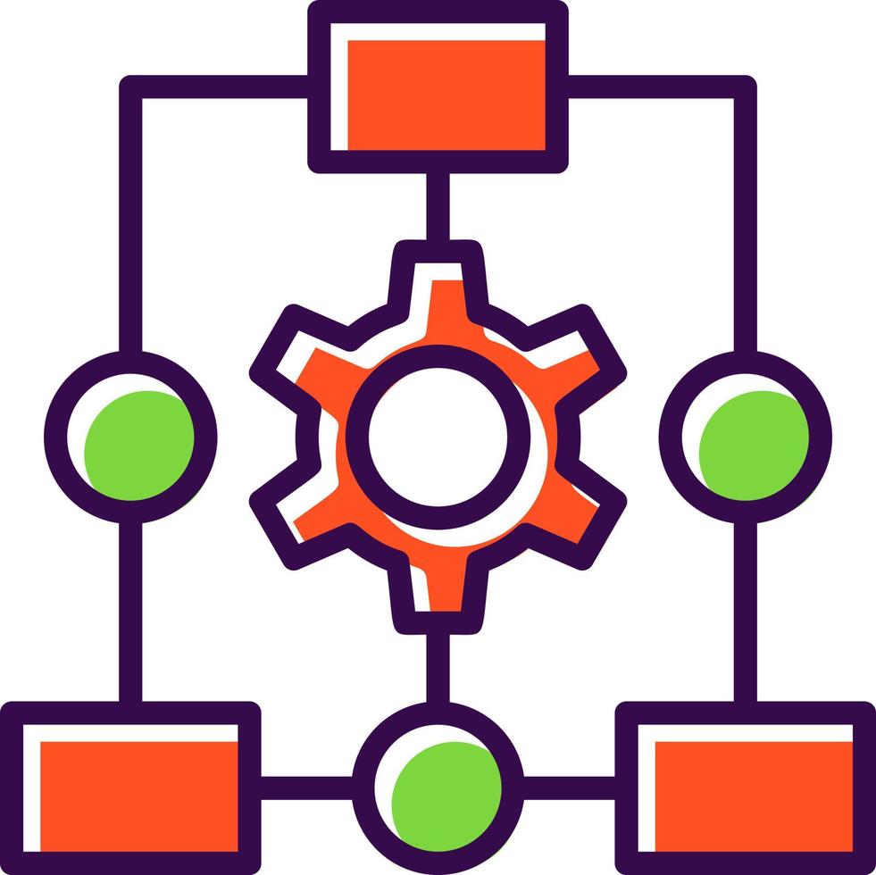 conception d'icône de vecteur de processus de flux de travail