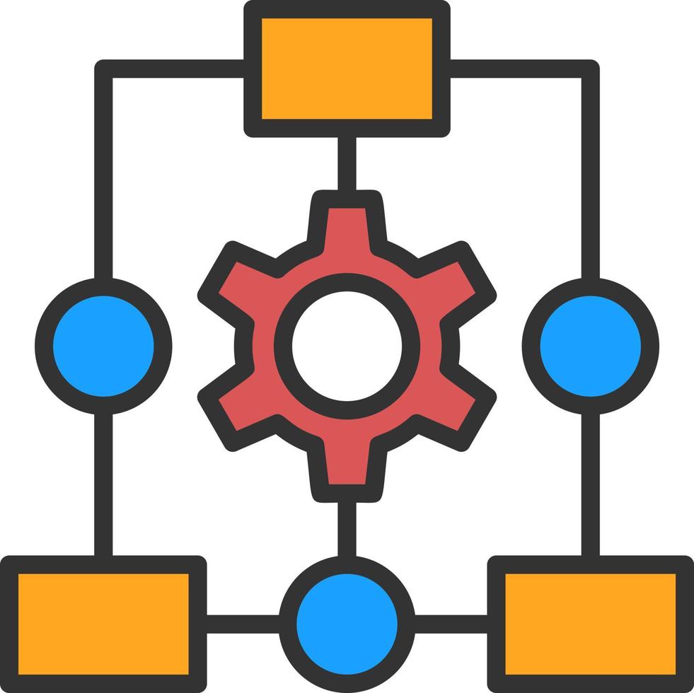 conception d'icône de vecteur de processus de flux de travail