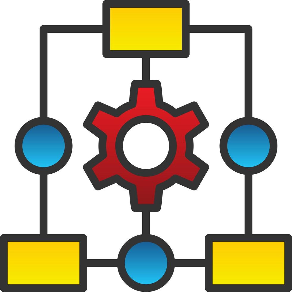 conception d'icône de vecteur de processus de flux de travail