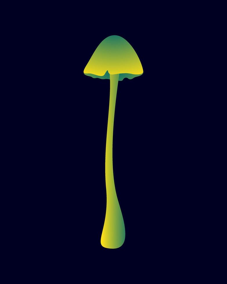 illustration de champignon vert et jaune néon vecteur