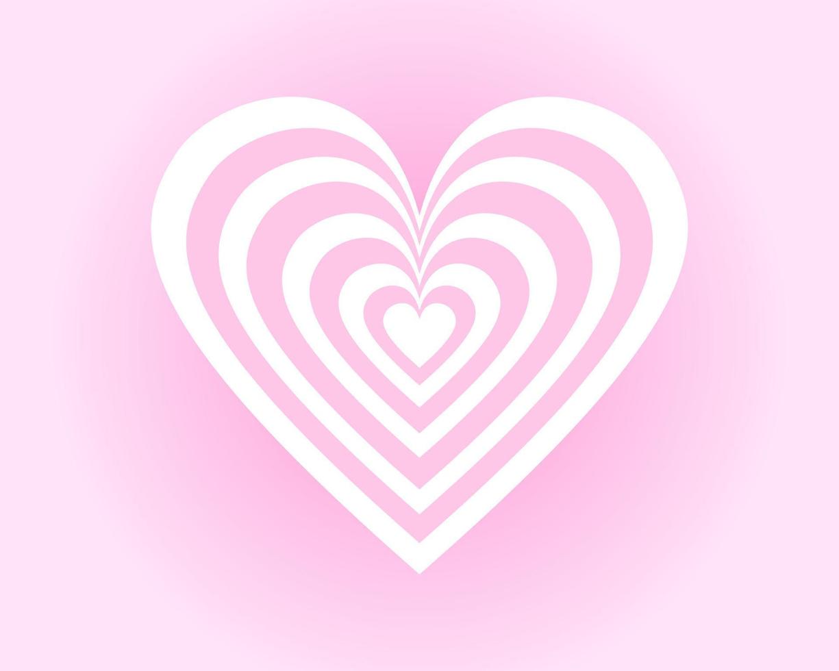 illustration de coeur de saint valentin rose en couches vecteur