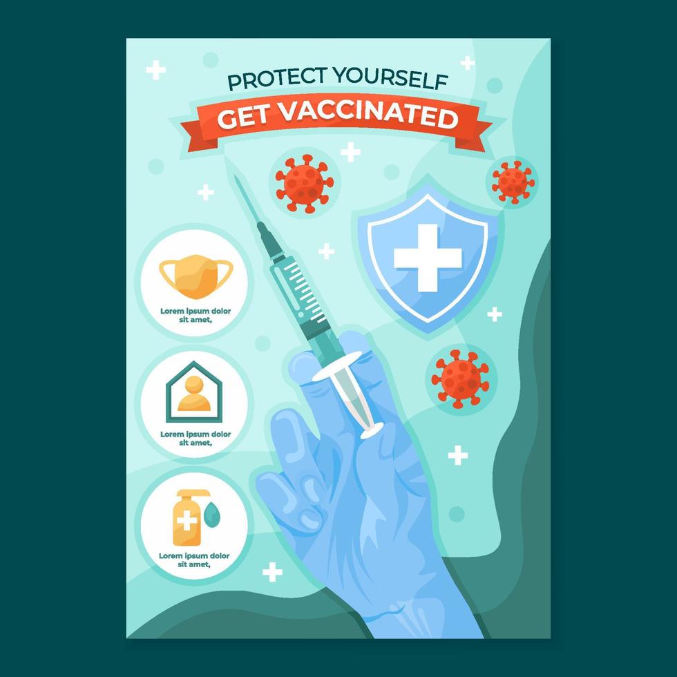 affiche d'annonce de service public de vaccination covid vecteur