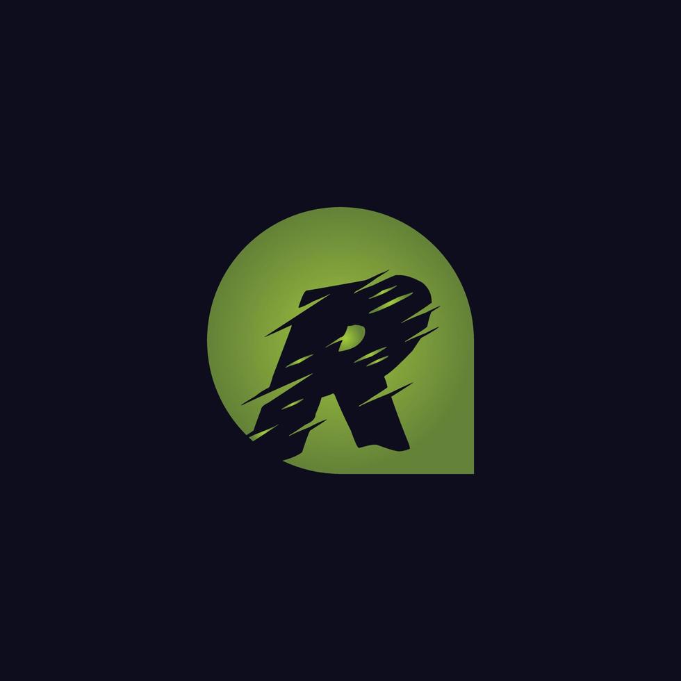 r ou rr lettre majuscule initiale modèle de conception de logo vector illustration