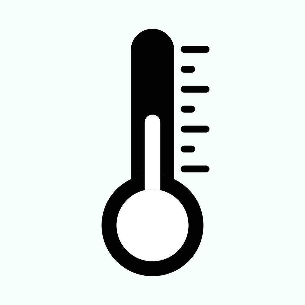 thermomètre icône noire - vecteur